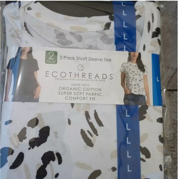 ECOTHREADS 2 100% ORGANIC COTTON SHORT SLEEVE TEE NEW WITH TAGS LARGE - Picture 2 of 7